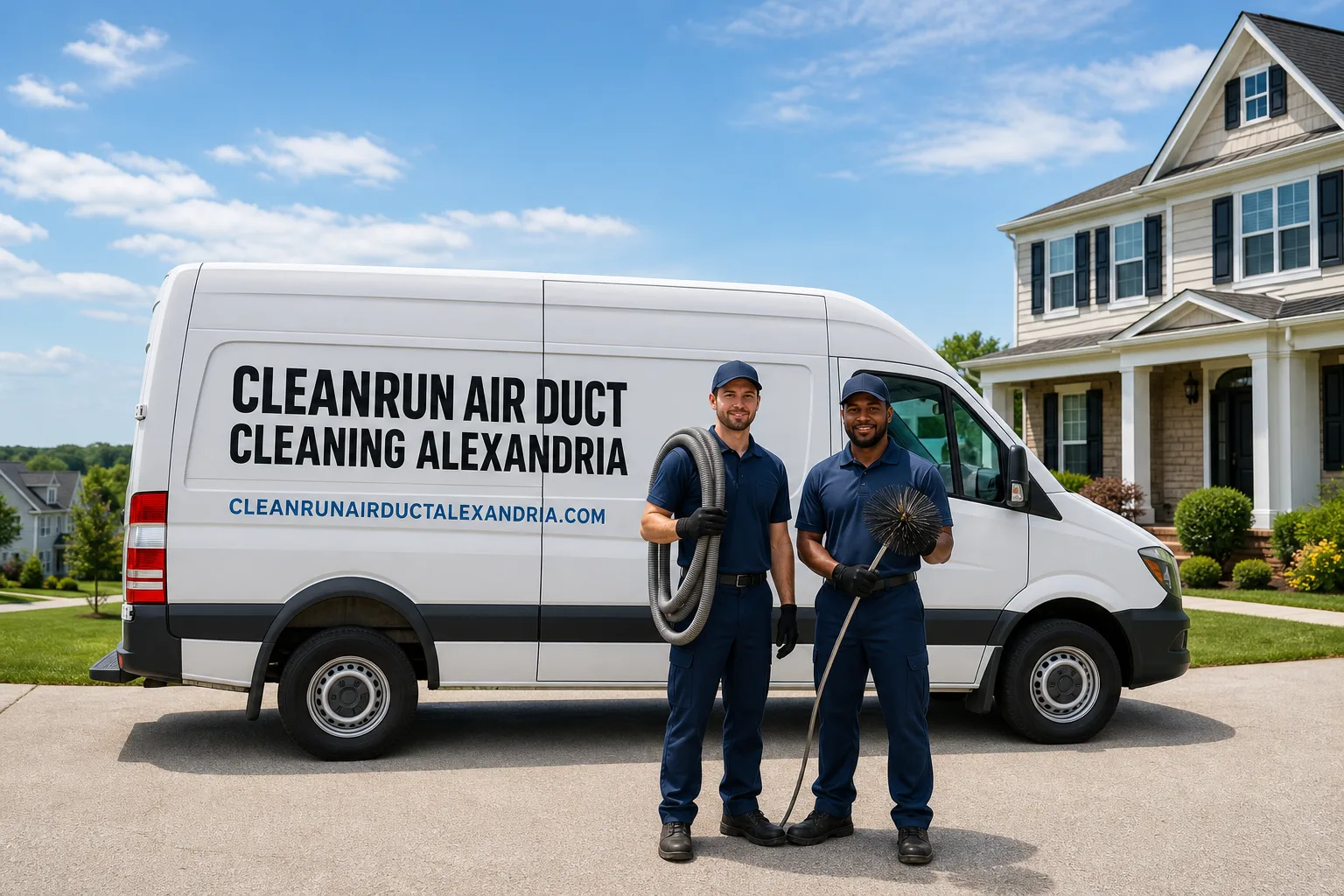 CleanRun Air Duct Cleaning Alexandria air duct cleaning service vehicle and crew in Alexandria, VA